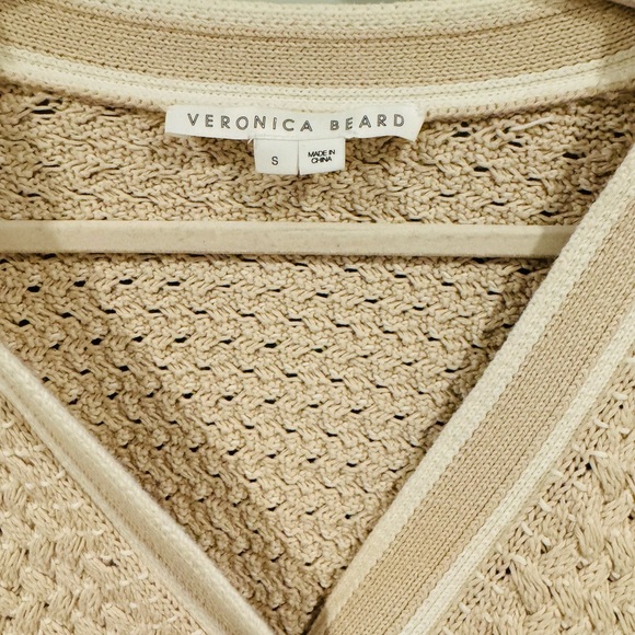 NWT Veronica Beard Kylean Cotton Knit Cardigan Sweater Top Cream White Sm 4 6 - Picture 8 of 10